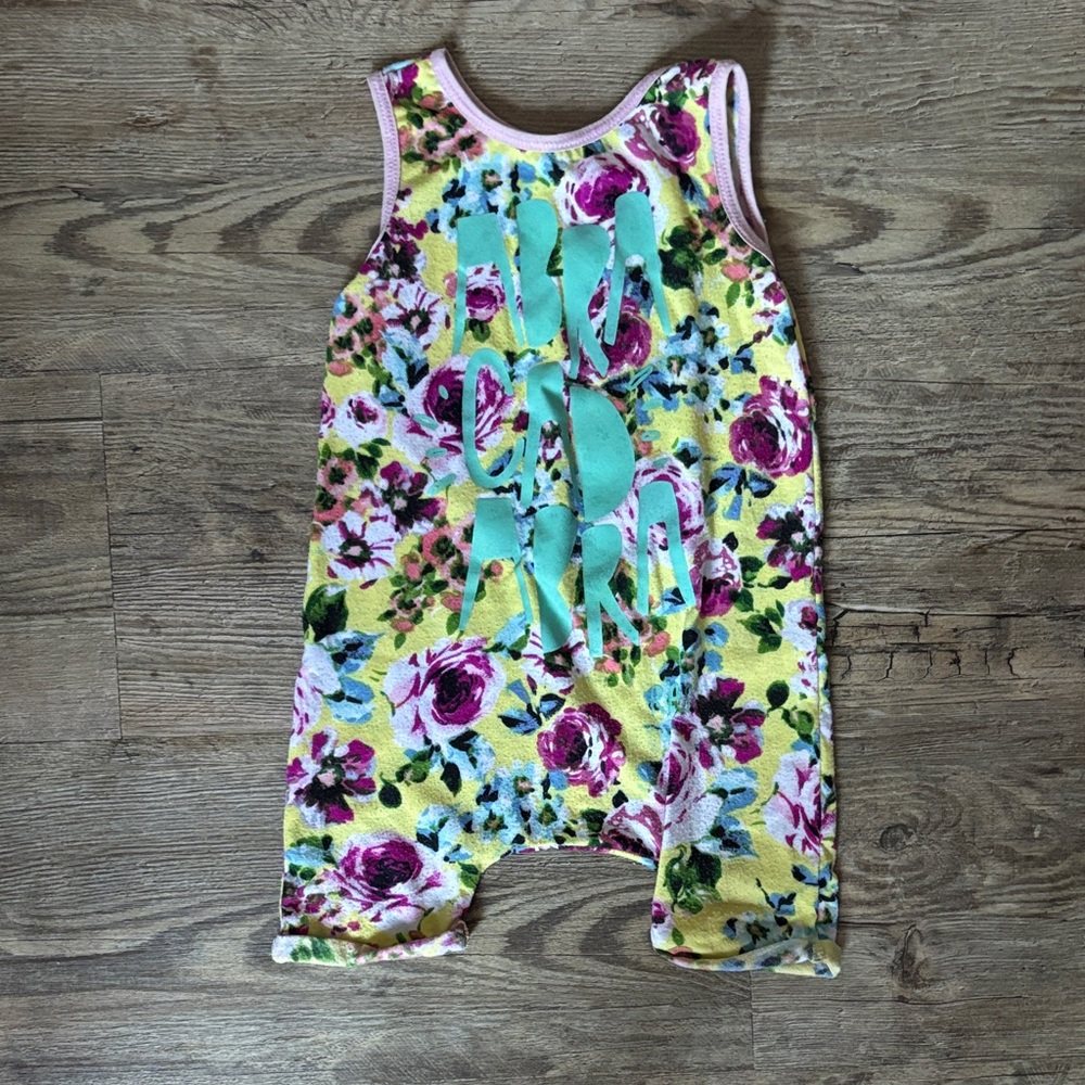 Rags to Raches Floral Bodysuit - Yellow and Pink